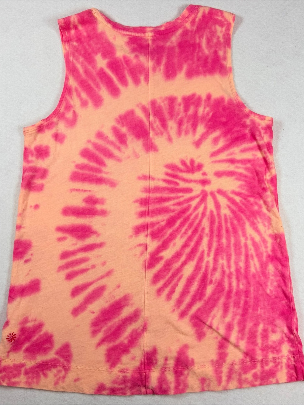 Athleta Girl Tie Dye Sleeveless Tank Top XXL 16 Pink Peach Cotton Athletic - Picture 5 of 9